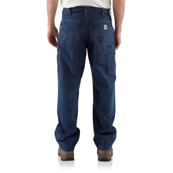 Carhartt NEW FRB13 Flame Resistant Signature Denim Dungaress MSRP $85 48x34 - Picture 2 of 6